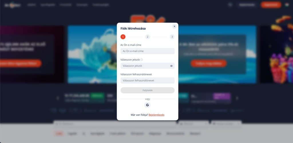 MrBet Casino regisztráció