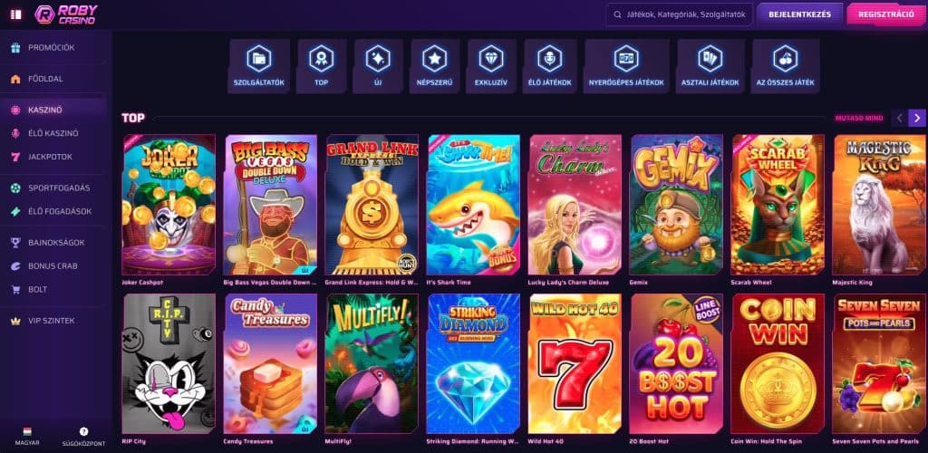 Roby Casino nyerőgépek