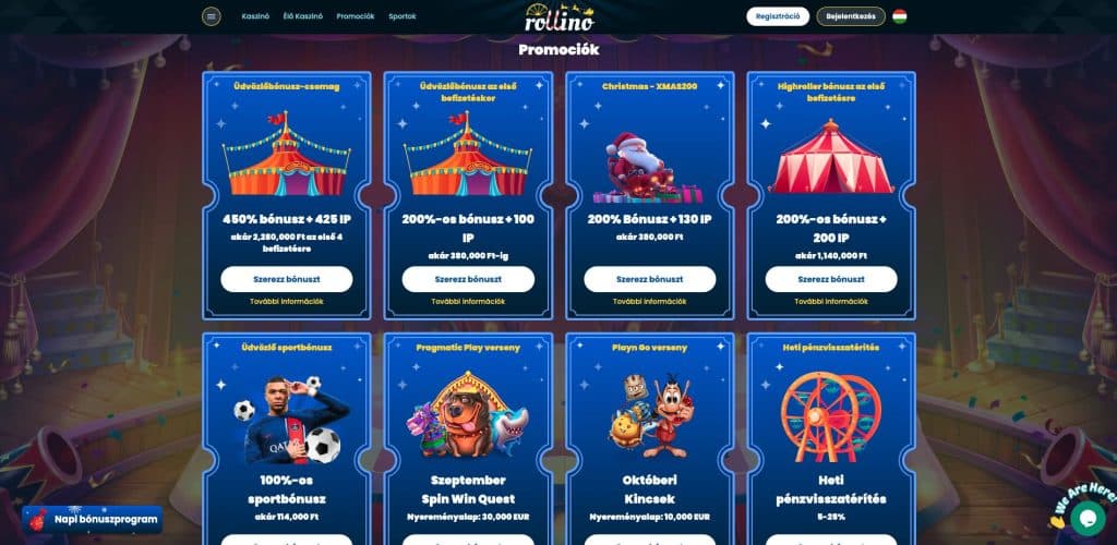 Rollino Casino bónuszok