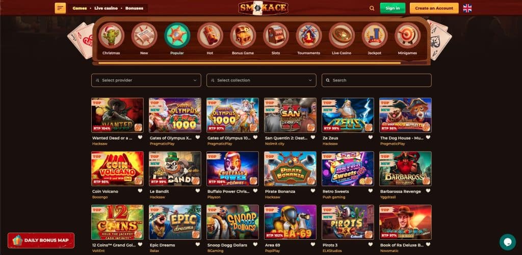 Smokace Casino nyerőgépek