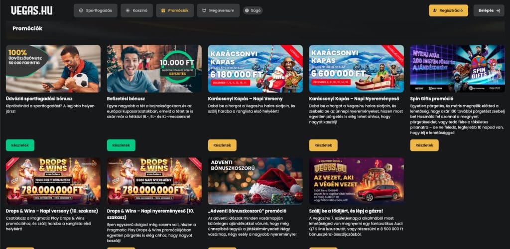 Vegas.hu Casino bónuszok