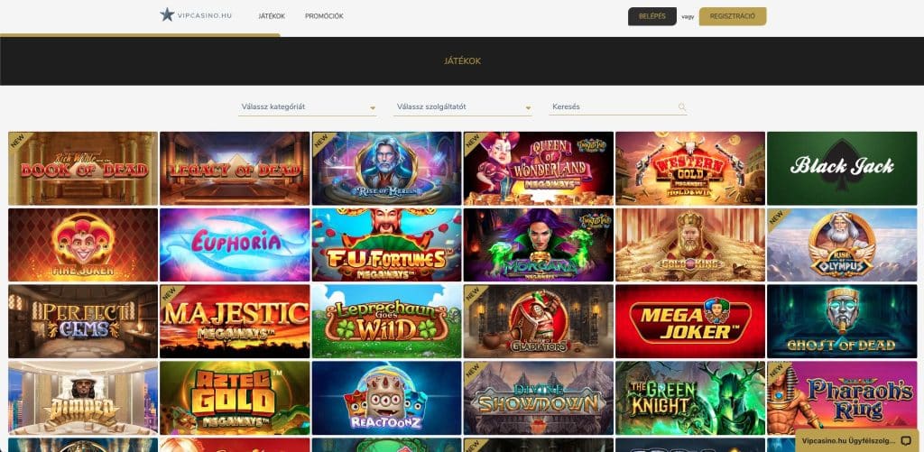 Vegas.hu Casino nyerőgépek