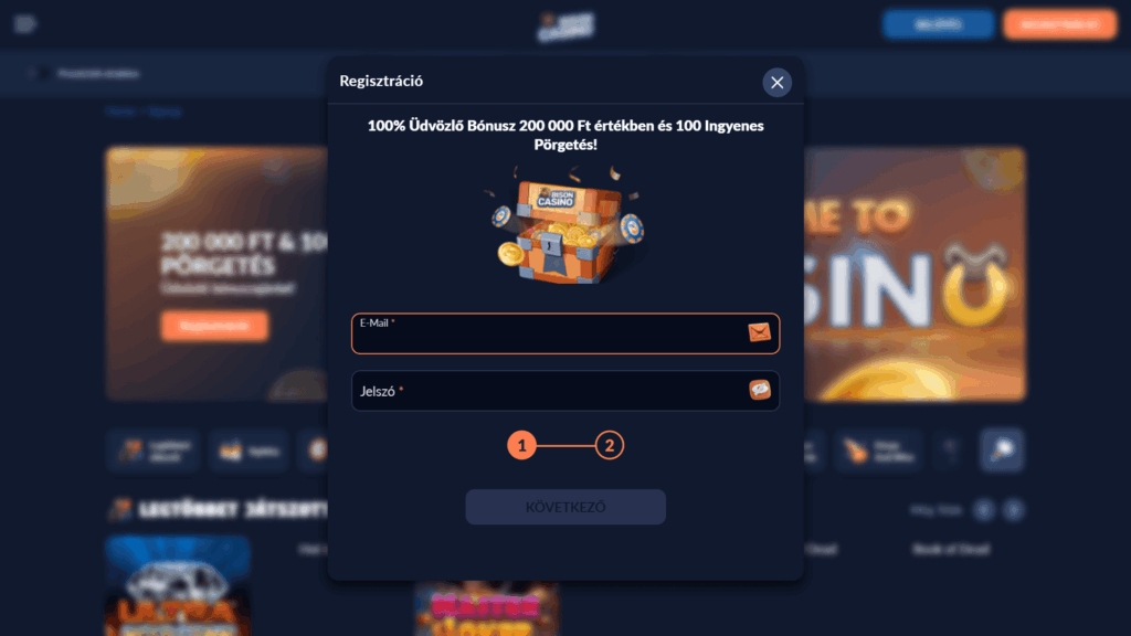 Bison Casino regisztráció