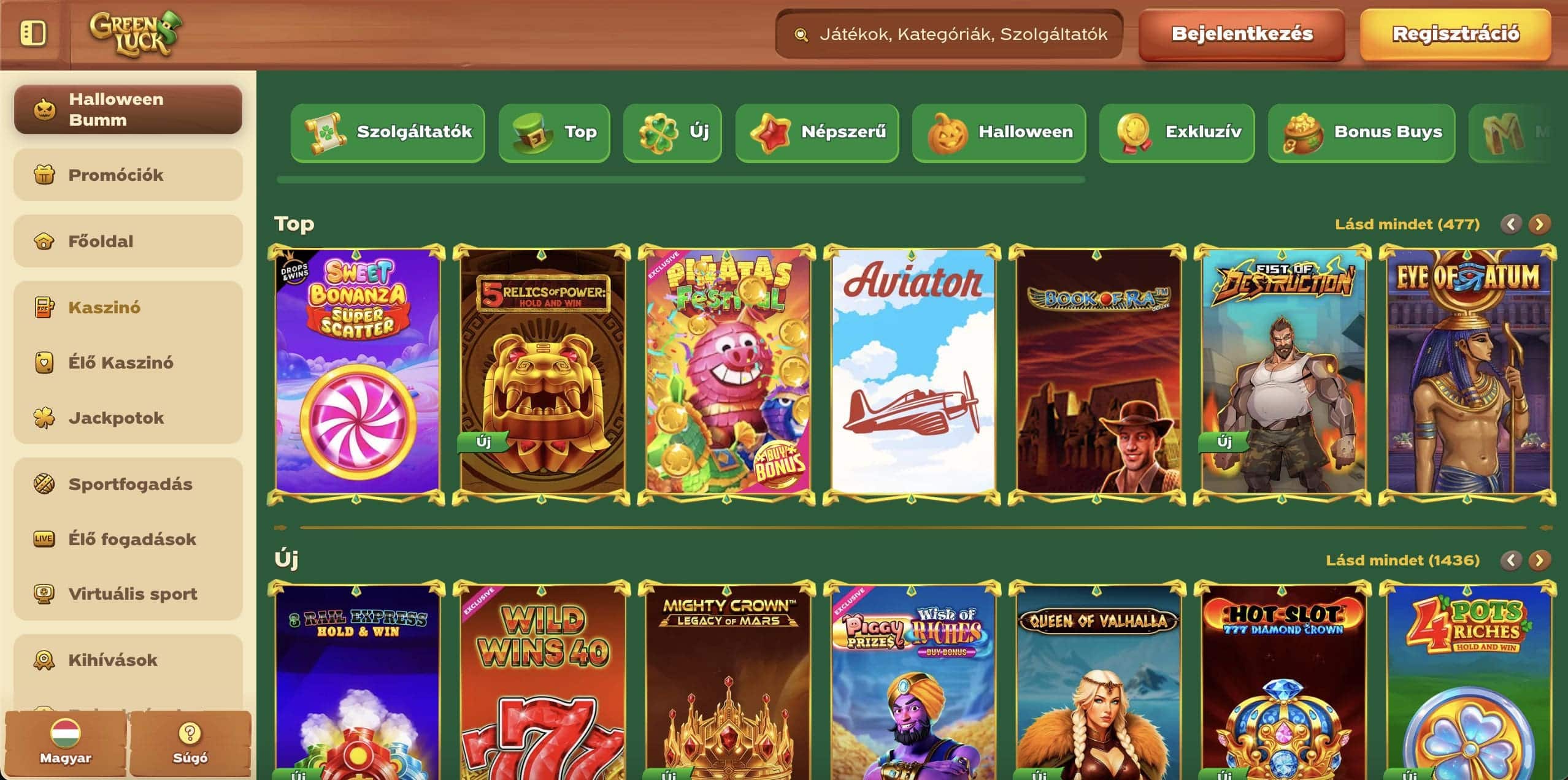 GreenLuck Casino nyerőgépek