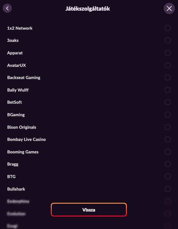Kaszinójáték-szolgáltatók listája