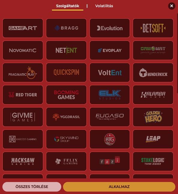 Kaszinójáték-szolgáltatók listája