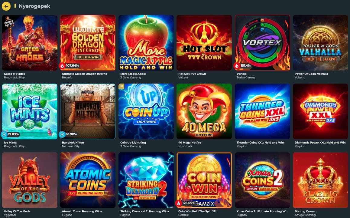 777Vault Casino nyerőgépek