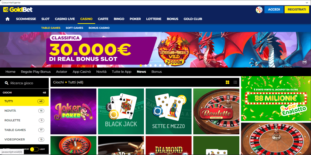 Goldbet casinò Italia