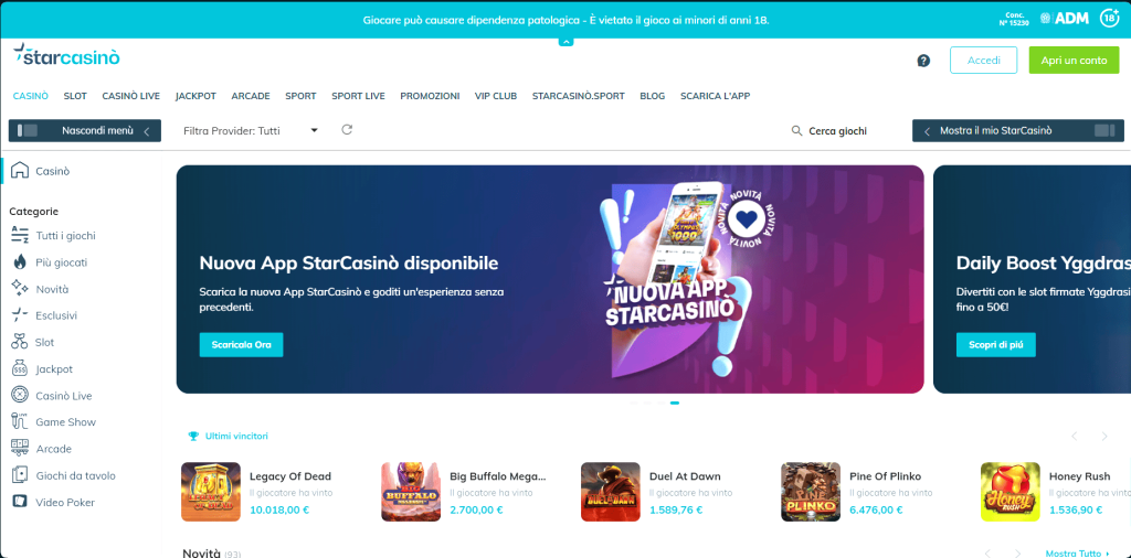 Starcasino casinò Italia