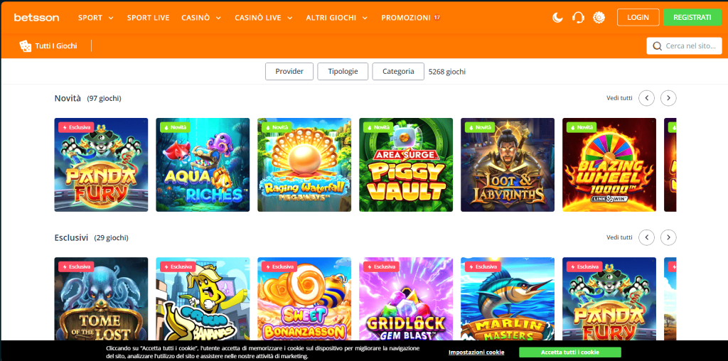 Betsson casinò Italia