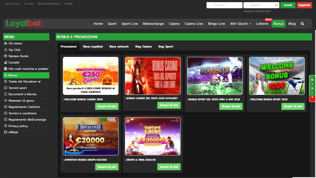 Bonus del casinò Loyalbet