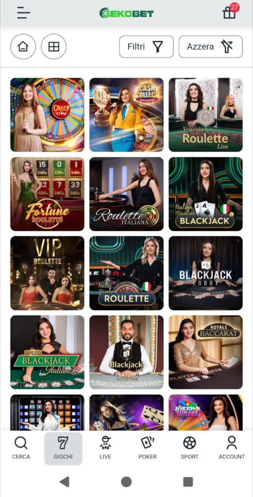 gekobet casino mobile live giochi