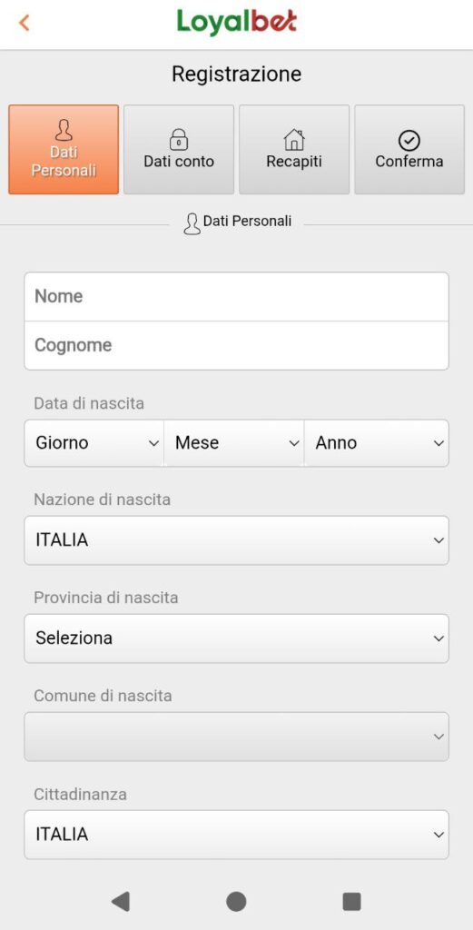 loyalbet casino mobile registrazione