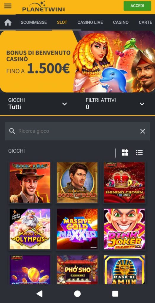 planetwin365 casino mobile slot