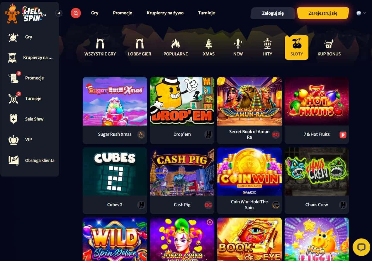 Wizualizacja gier w Hellspin kasyno