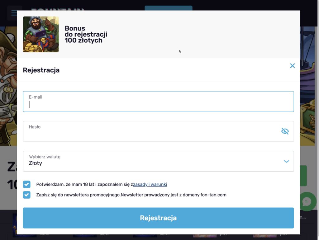 Fontan casino rejestracja