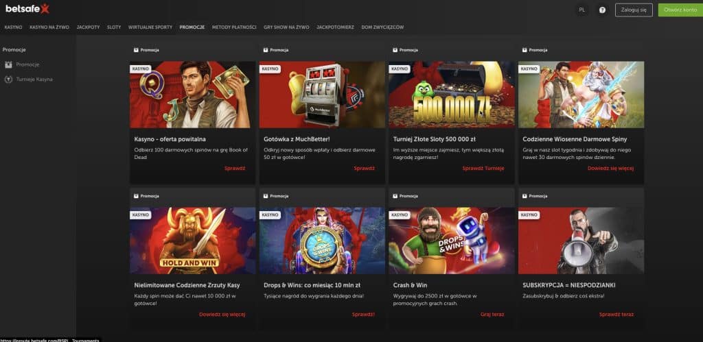 BetSafe casino bonusy