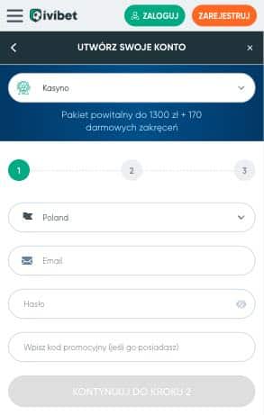 IviBet casino rejestracja konta