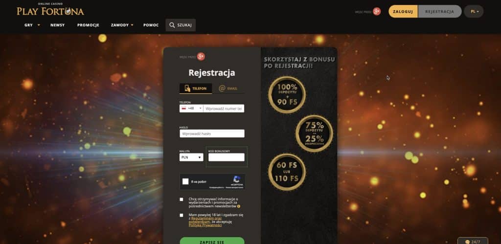Play Fortuna casino rejestracja