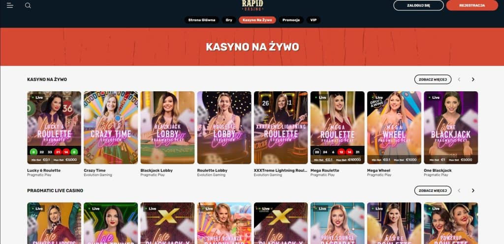 rapid casino gry na zywo