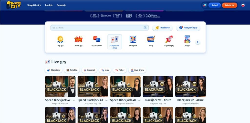 spin city gry na zywo