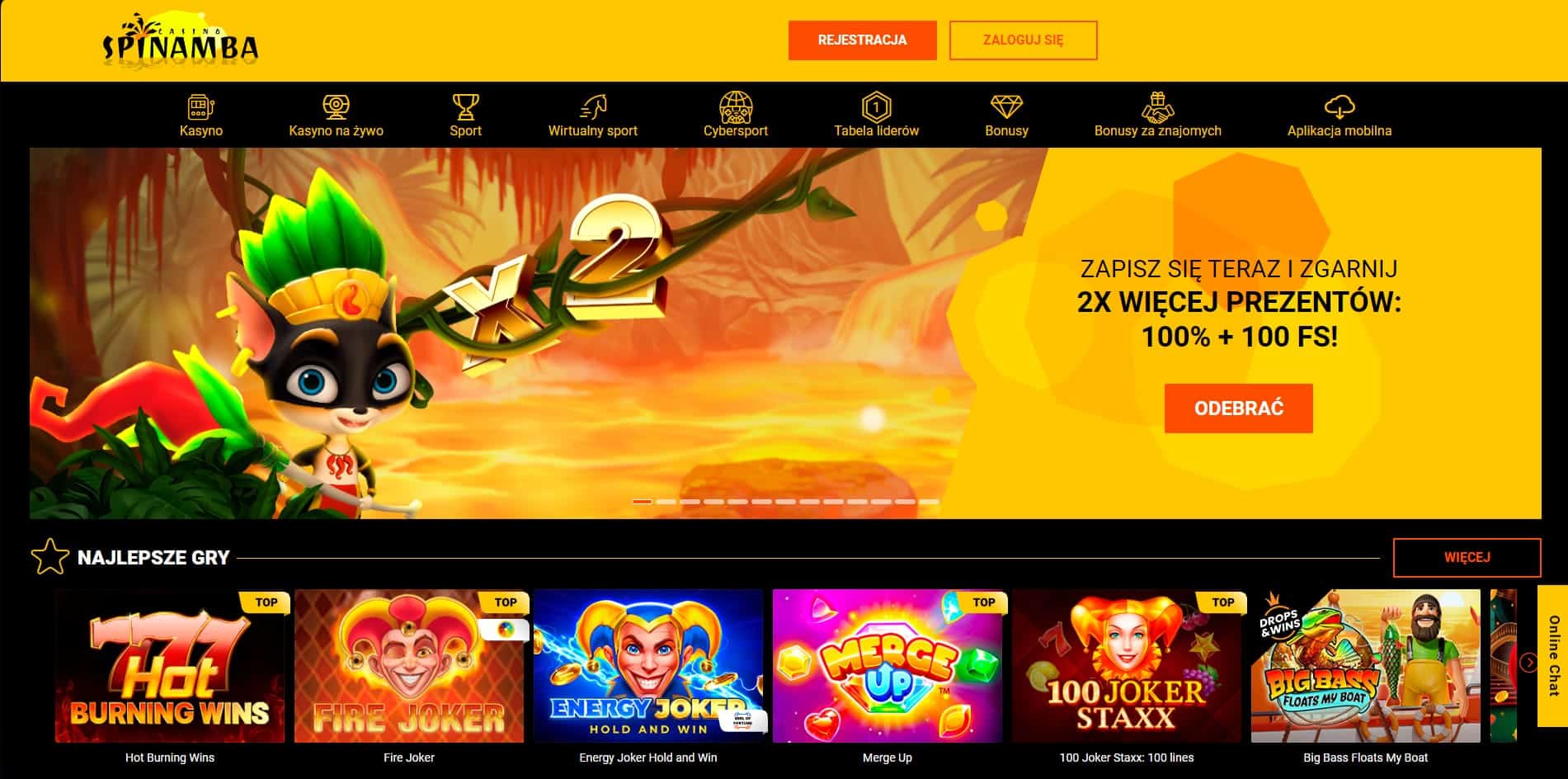 Spinamba Kasyno Interfejs