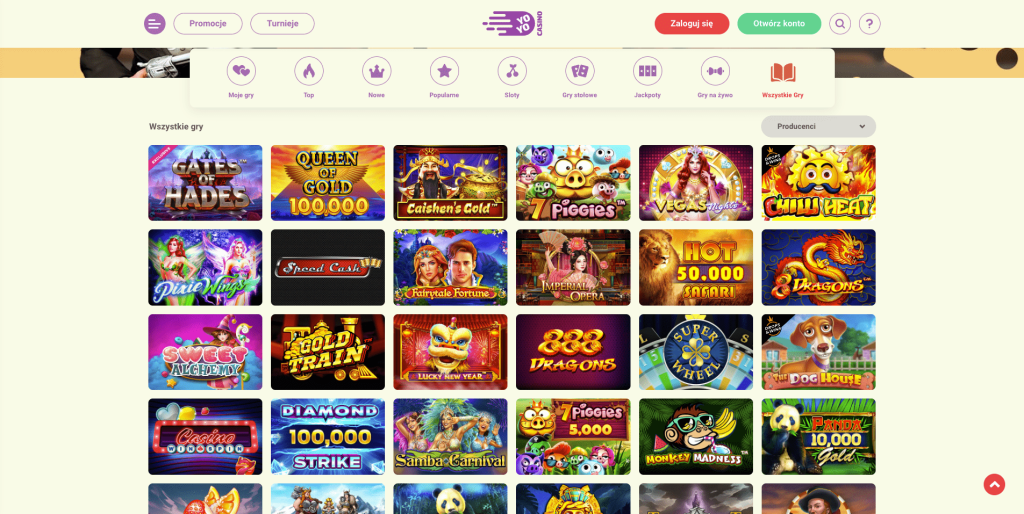 YoYo casino automaty do gier