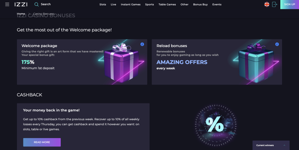 Izzi casino bonusy