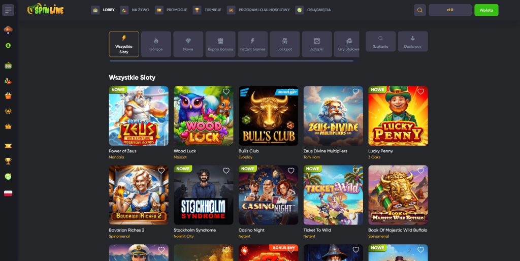 Spinline casino automaty do gier