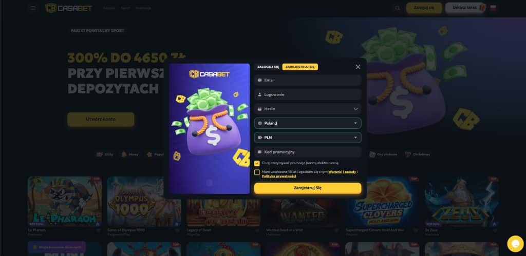 Casabet casino rejestracja konta