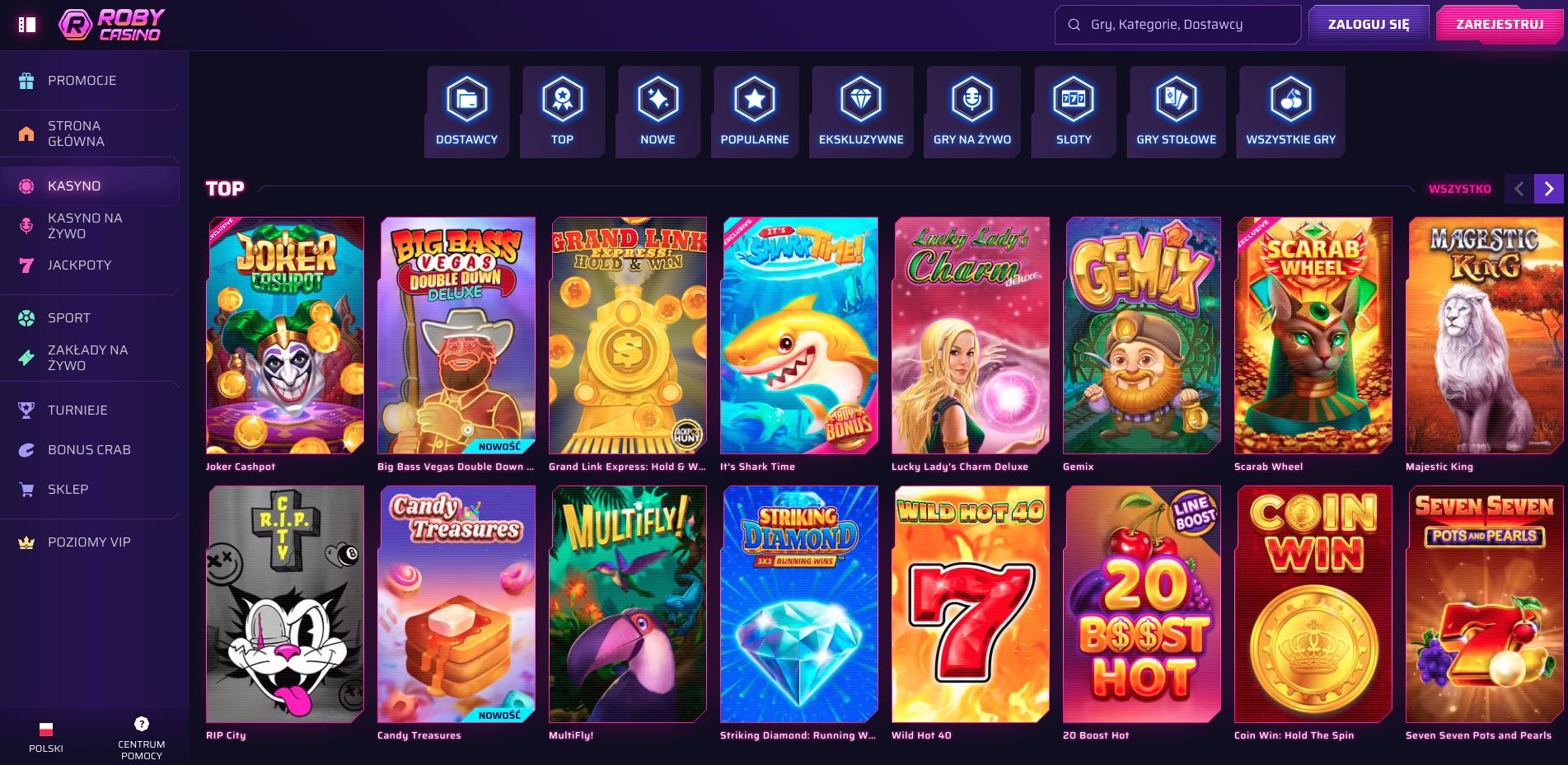 Roby casino automaty do gier