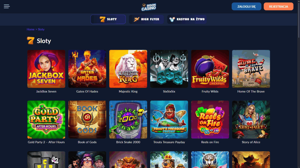 Bison casino automaty do gier