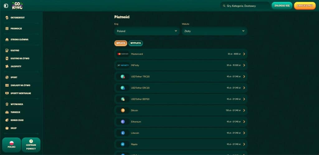 Metody Wpłaty i Wypłat