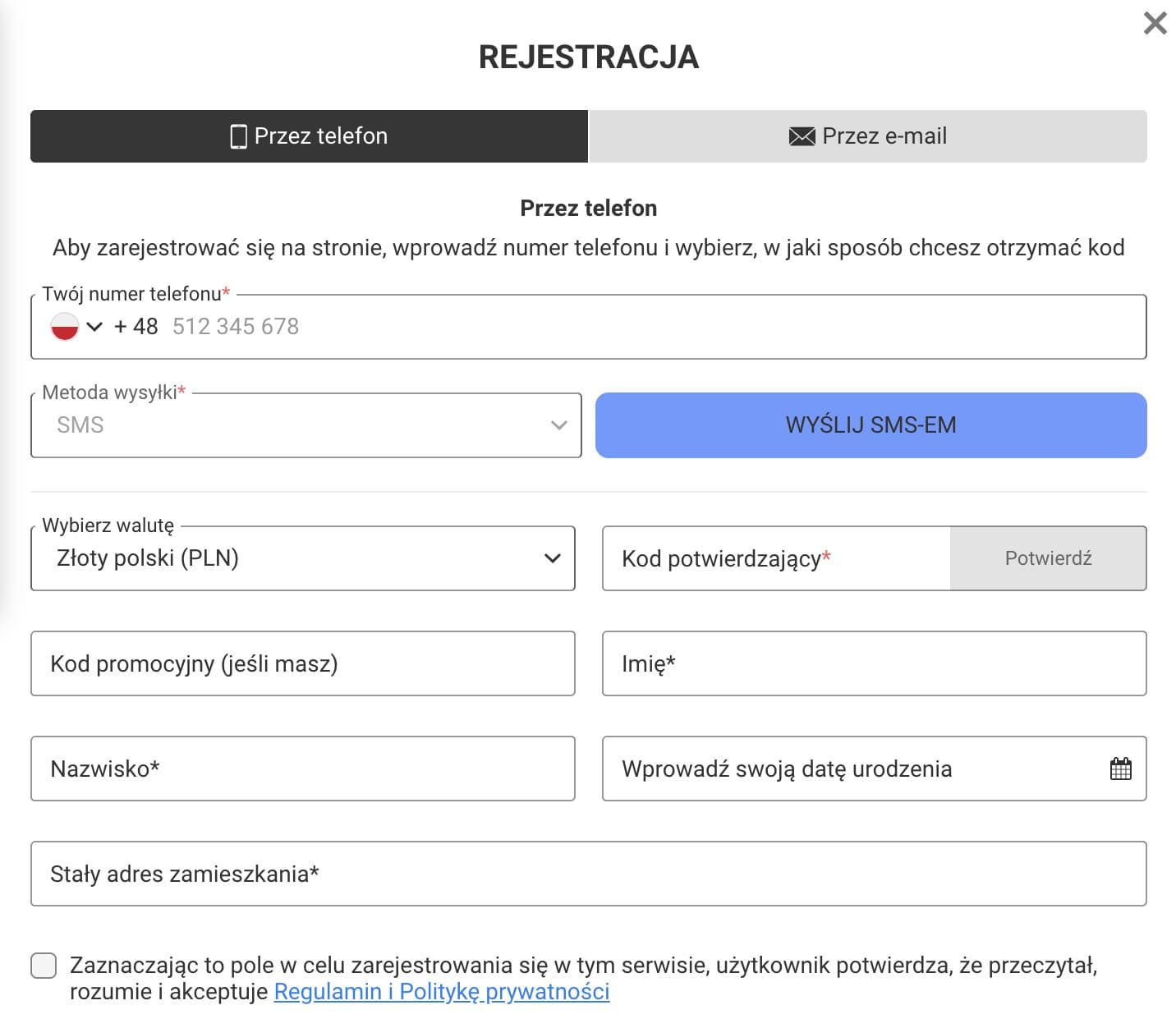 BetAndYou casino rejestracja konta