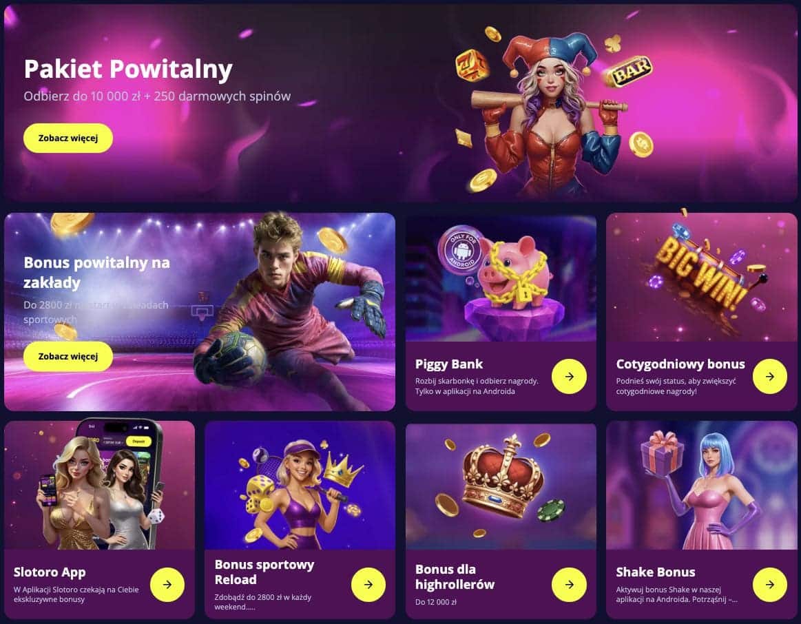 Slotoro casino bonusy