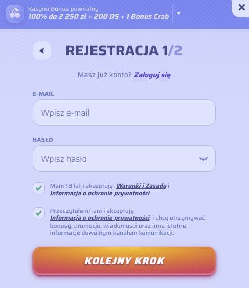 Spinrollz casino rejestracja konta