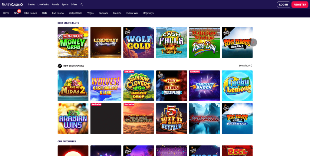 Party Casino slots