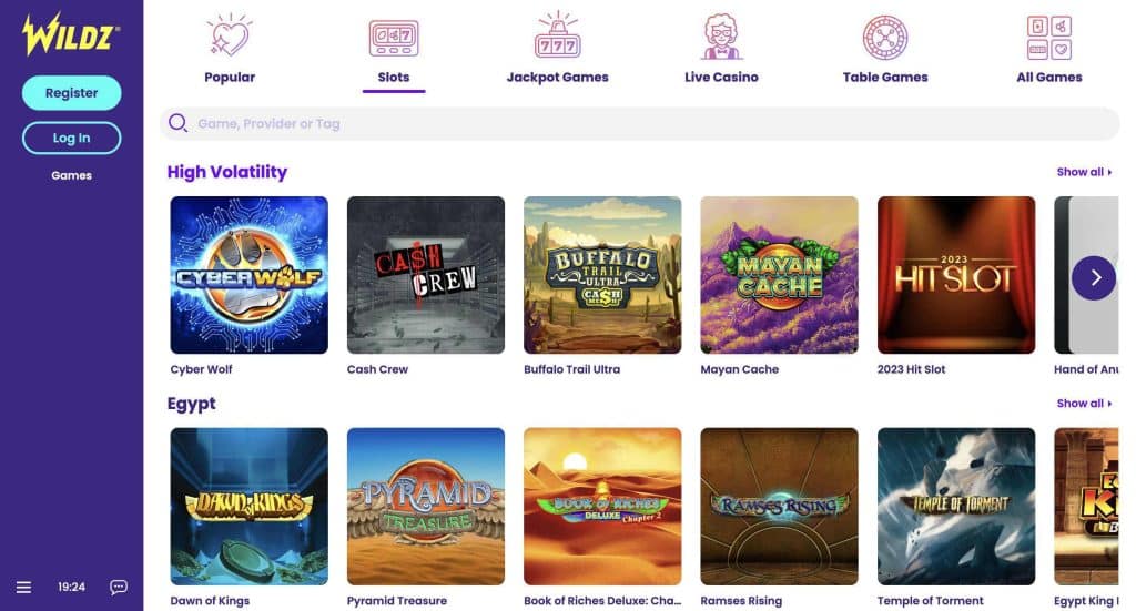 wildzcasino slots