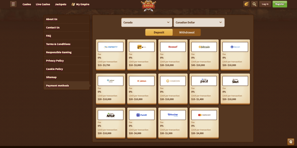 Payment methods