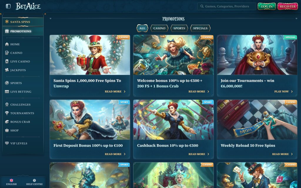 BetAlice casino bonuses
