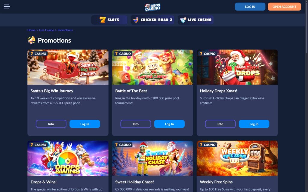 Bison Casino Bónuszok