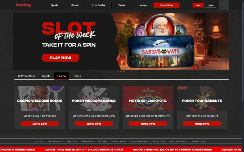 Bodog casino bonuses