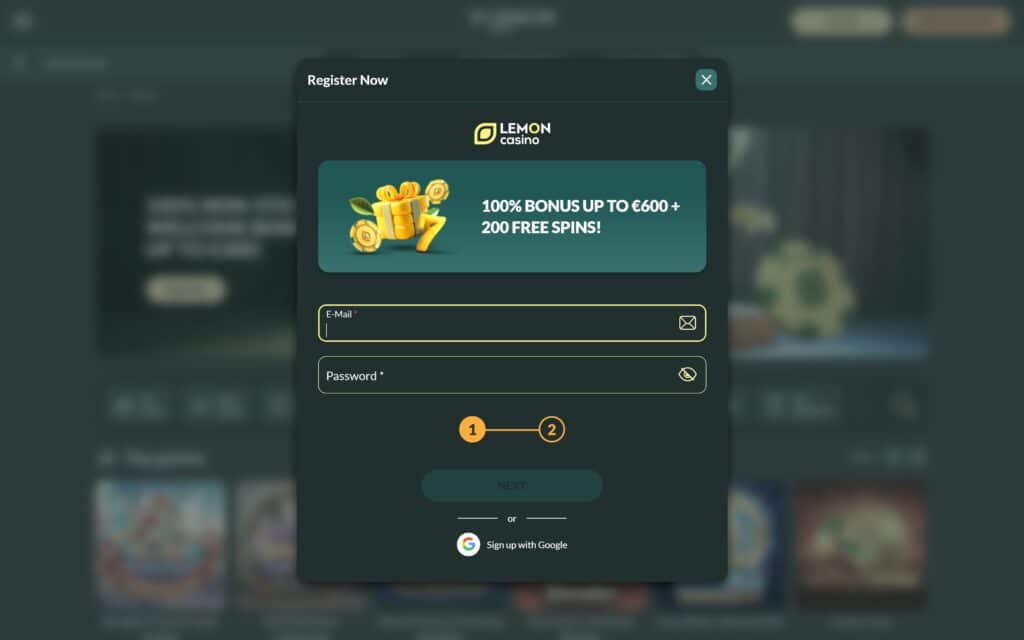 Lemon casino registration