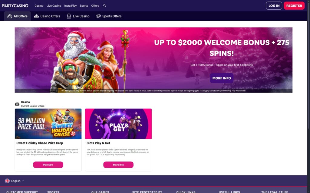 Party casino bonuses