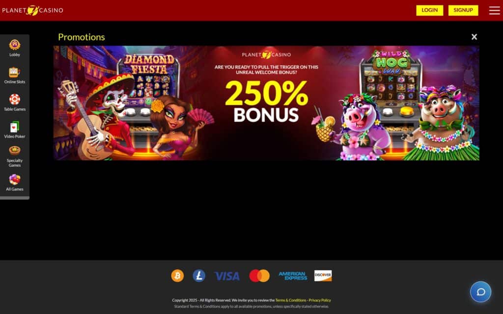 Planet7 casino bonuses