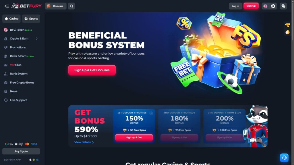 Betfury casino bonuses