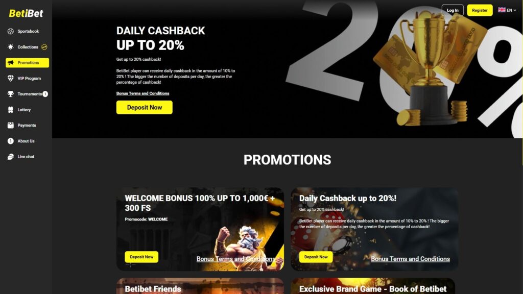 Betibet casino bonuses