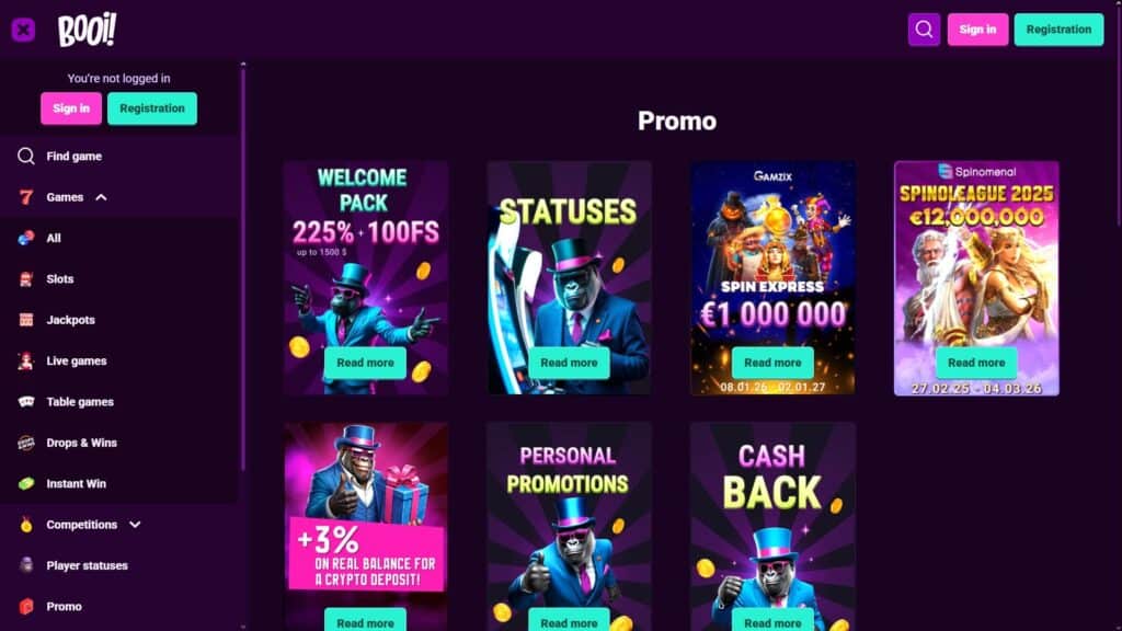 Booi casino bonuses