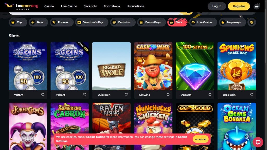 Boomerang casino slots