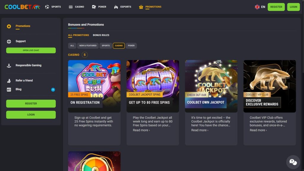 Coolbet casino bonuses